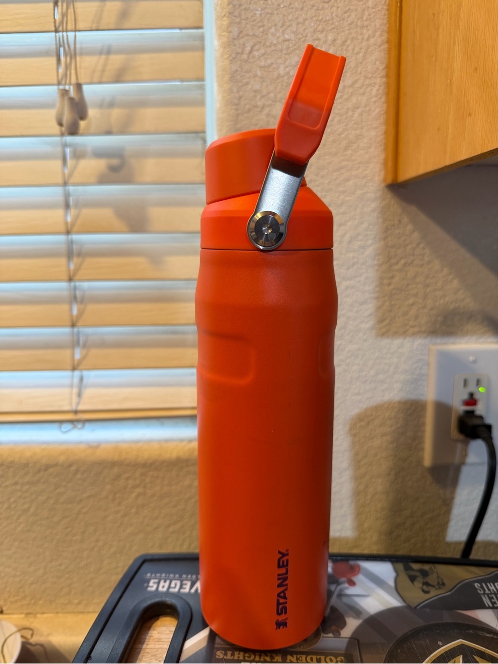Orange Stanley water bottle